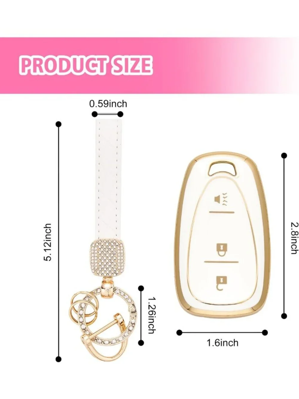 Stylish Diamond Edge TPU Key Fob Cover for Chevy Spark, Equinox, Traverse & Trax